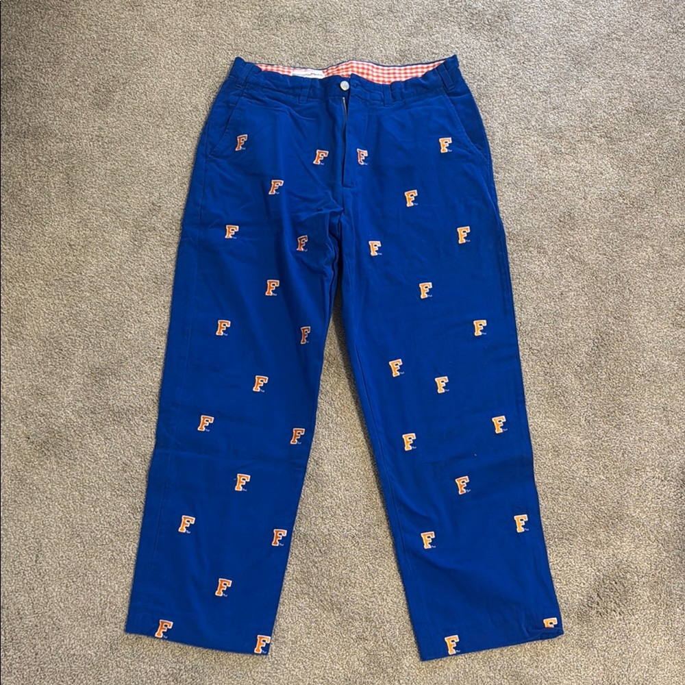 Florida Gator F Embroidered Chino Pants, Blue & Orange Logo UF Pants